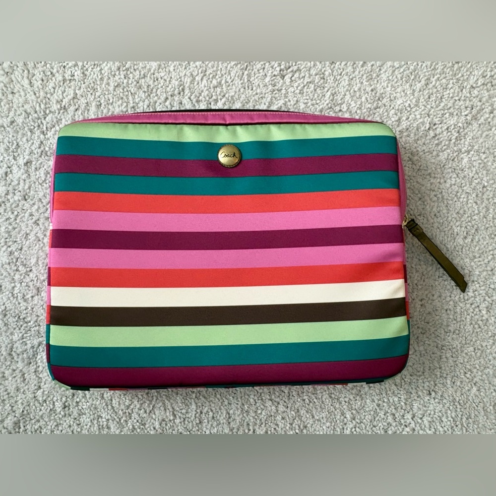 Coach Legacy Multicolor Striped Laptop Bag